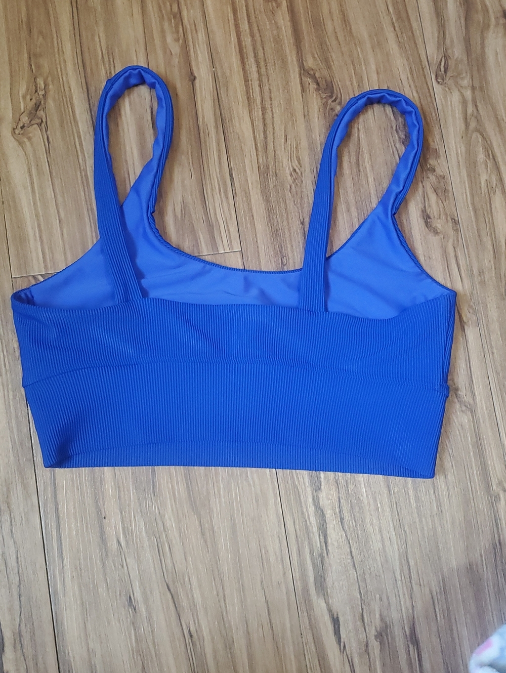 Beach Riot Blue Ribbed Stretch Sports Bra - Picture 2 of 4